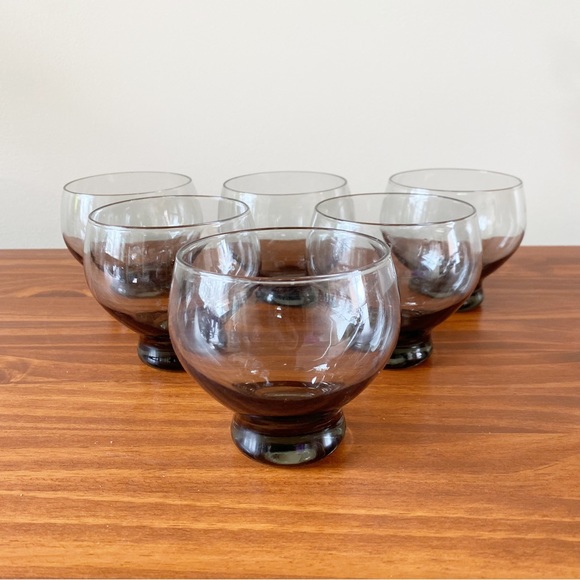 Vintage Dining Vintage Mid Century Smoke Grey Bubble Low Ball